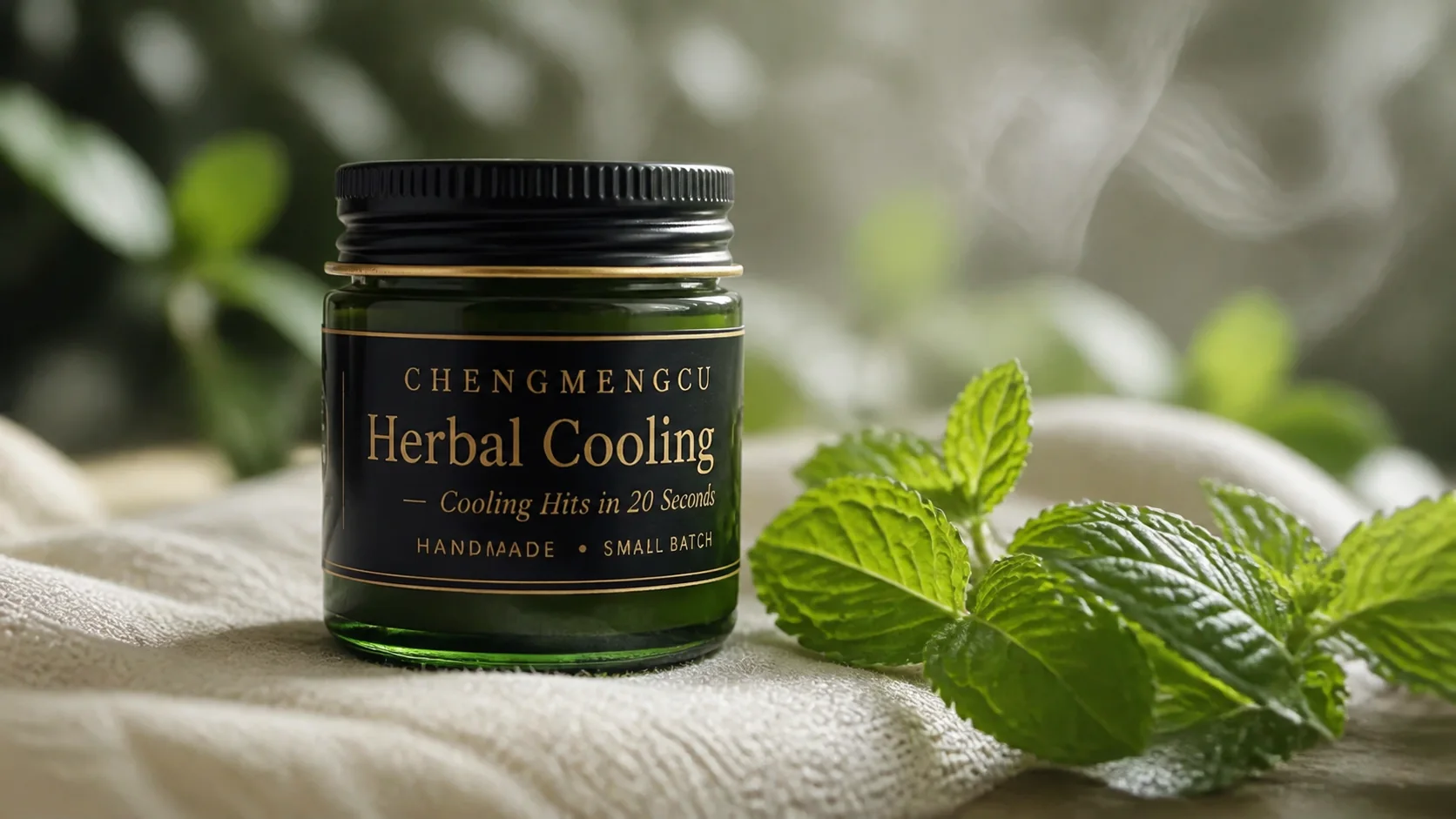 Herbal cooling balm with fresh mint