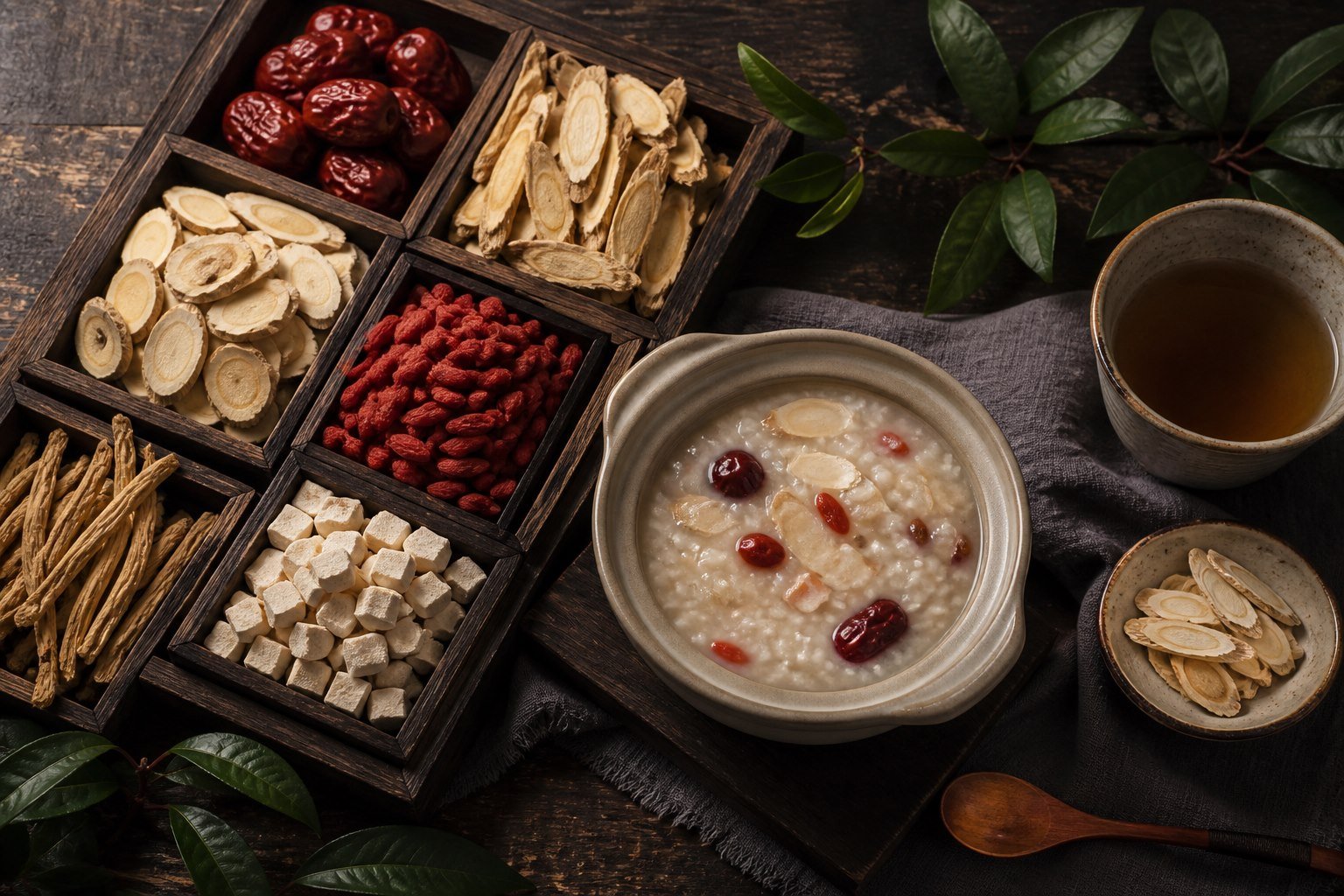 Traditional herbal ingredients and food therapy preparation