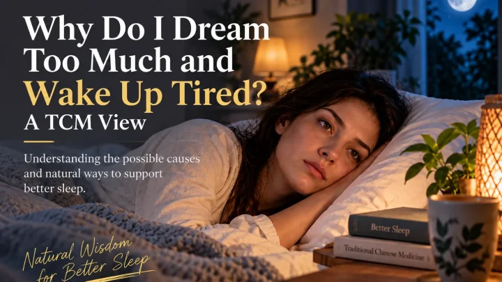 Person resting after vivid dreams and thinking I dream too much and wake up tired